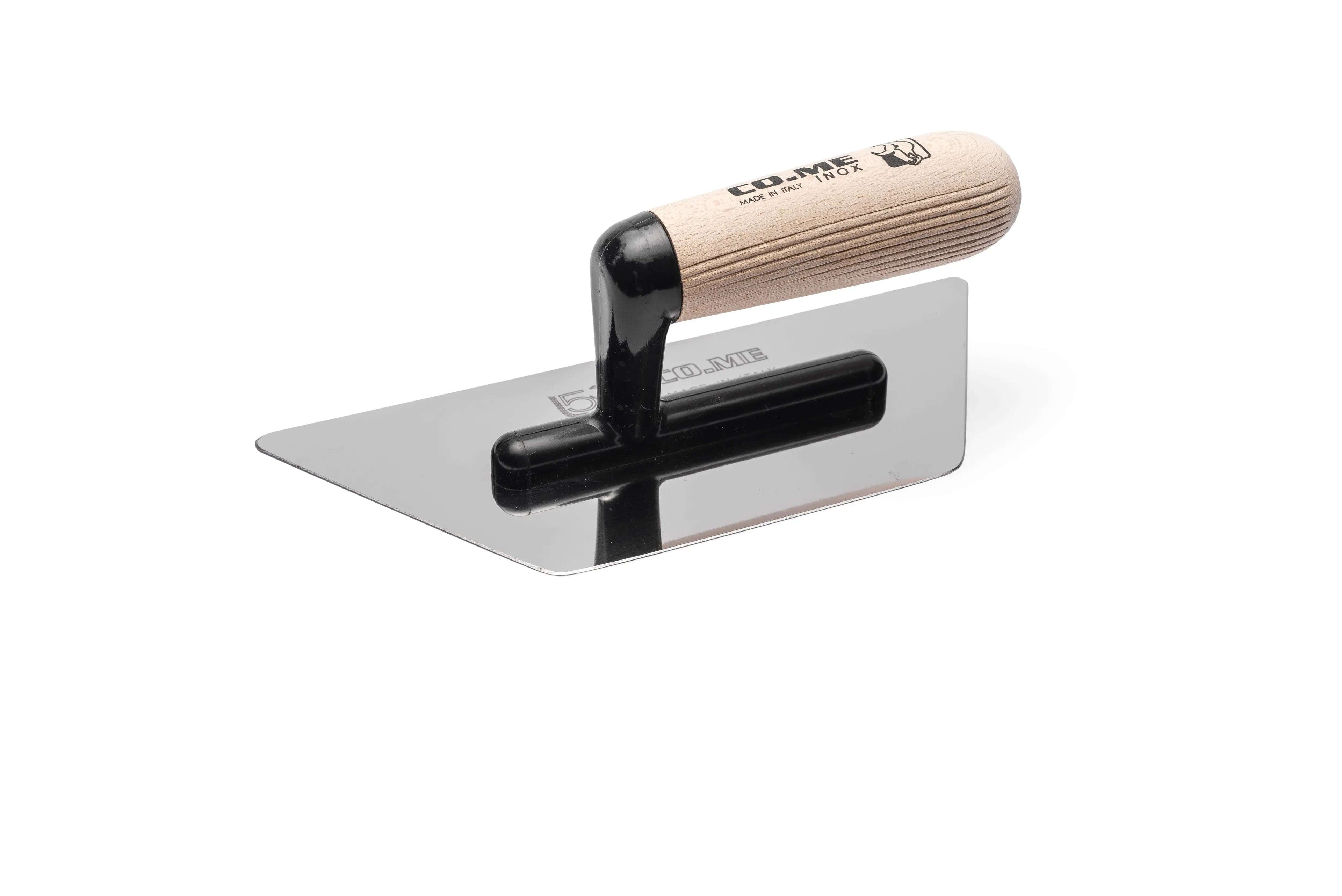 Co.Me Professional Stainless Steel Rhombus Shape Marmorino Trowel With Wooden Handle